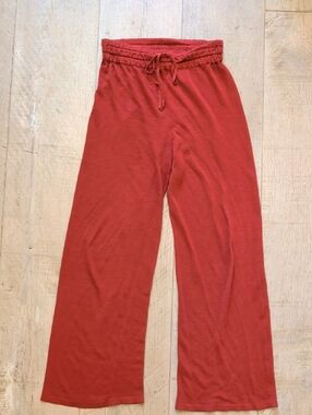 Mango Wide-Leg Drawstring Pants in Red